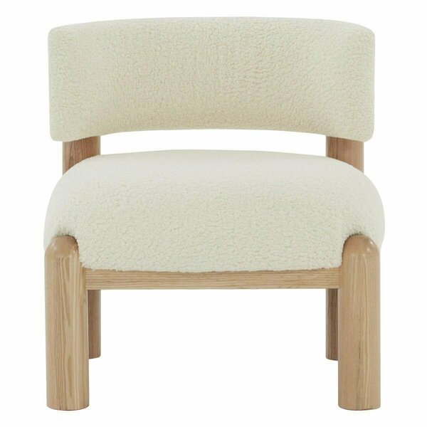 Safavieh 25.8 x 25.8 x 28 in. Rosabryna Faux Shearling Accent Chair - Ivory & Natural SFV5074A